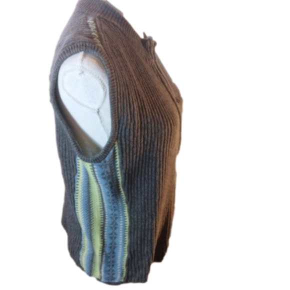 Vintage Zip Front Sleeveless Sweater/Vest with Pattern Details Size Small - Picture 5 of 9